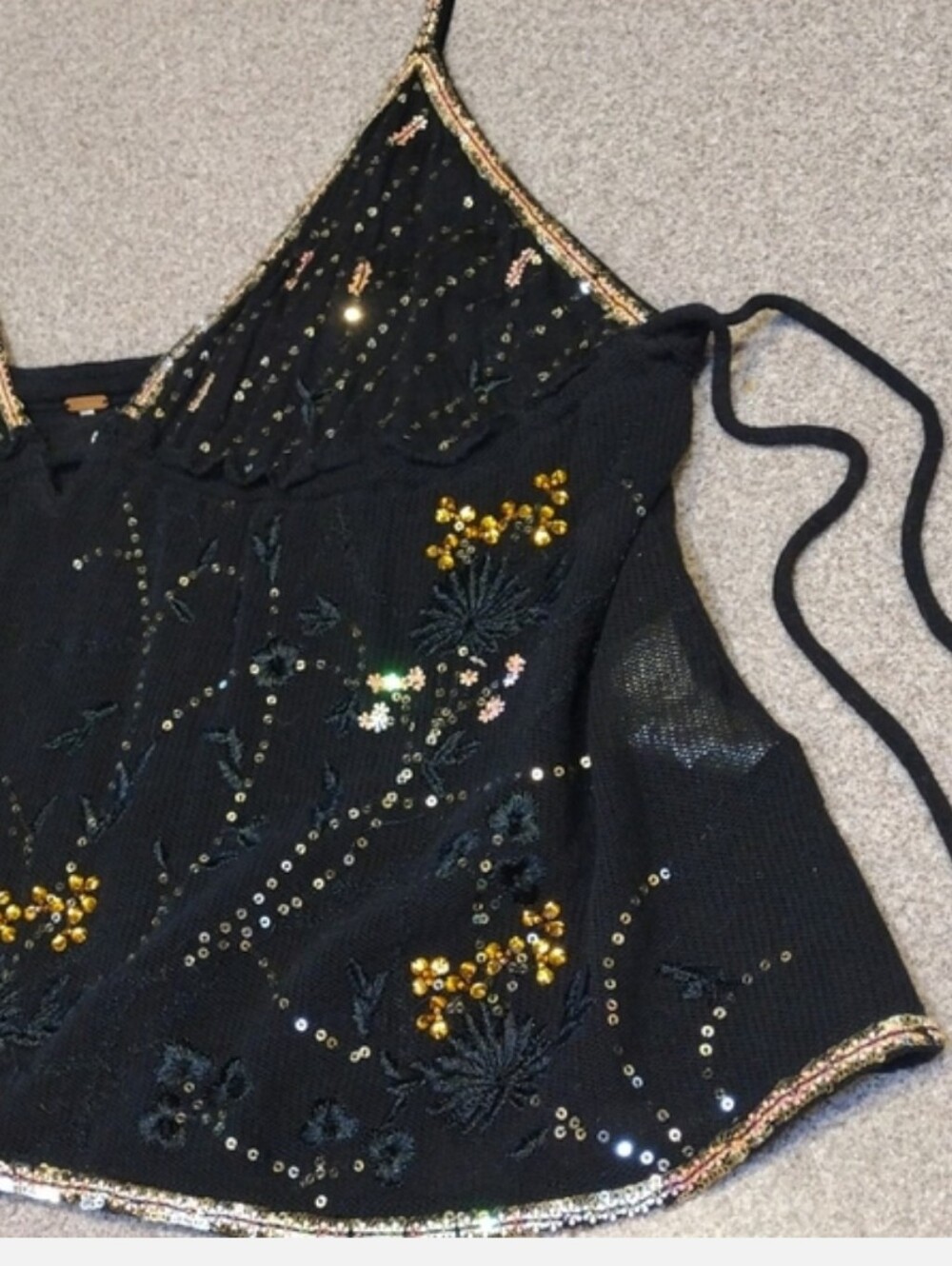 HTF Free People Dance Till Dawn Embroidered Sequin Top - Picture 11 of 16